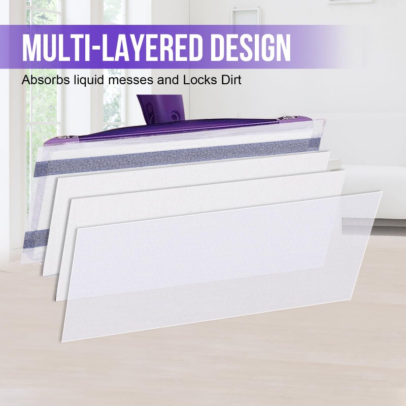 YHOVID Mopping Pad Refill for Wet Jet Mop  Disposable Multi Surface Wetjet Hardwood Floor Cleaner Spray Mop Pads Refills  Thickness & Absorbent (60) - Image 3